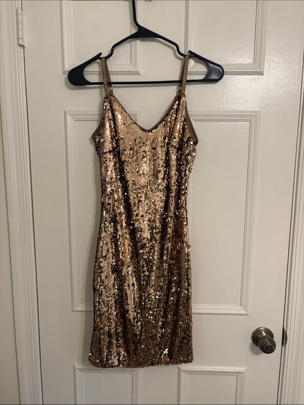 Lulu's Rose Gold Sequin Midi Slip Dress